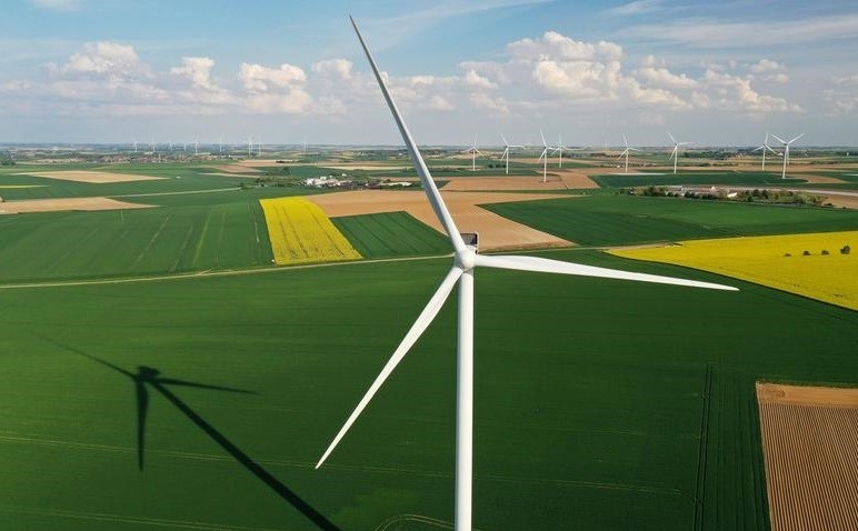 An aerial view shows power-generating windmill turbines in a wind farm in Graincourt-les-Havrincourt, France, April 27, 2020. (Photo: Reuters)