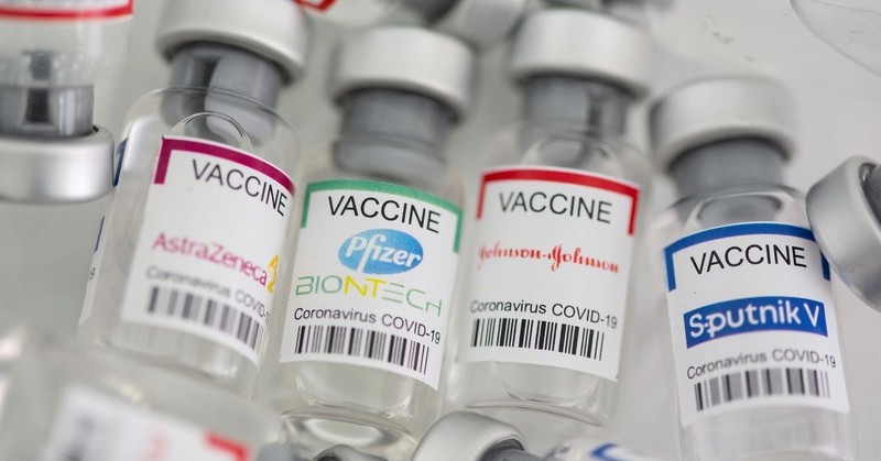 Vials labelled “AstraZeneca, Pfizer - Biontech, Johnson&Johnson, Sputnik V coronavirus disease (COVID-19) vaccine” are seen in this illustration picture taken May 2, 2021. (Photo: Reuters)