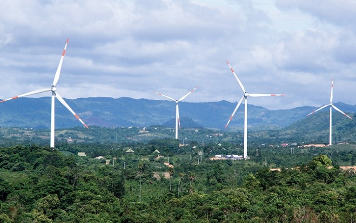 A wind farm in Huong Hoa district, Quang Tri province.