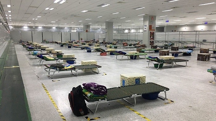 Accommodation provided for workers right at their factory in a company in Que Vo Industrial Park, Bac Ninh Province. (Photo: NDO/Hai Ngo)