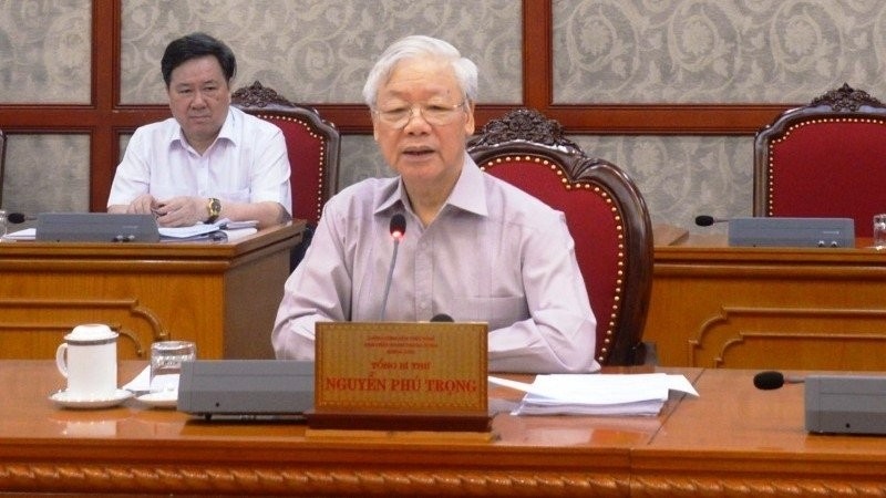 Party General Secretary Nguyen Phu Trong speaks at the meeting. (Photo: NDO/Bac Van)